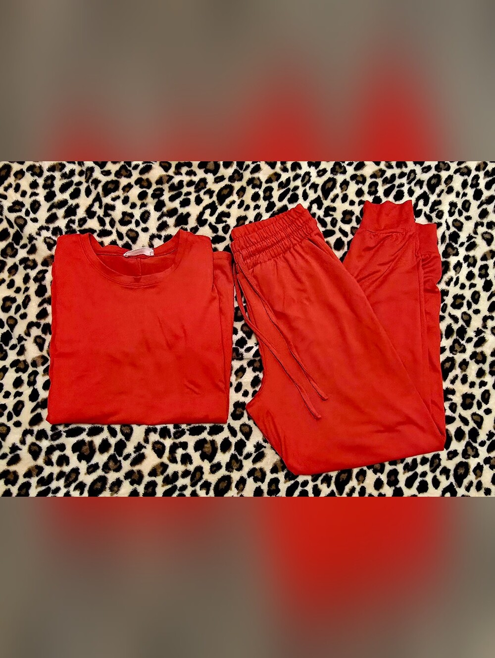 Zenana Outfitters Red Track Jogger Set - Women's Sweatpants
